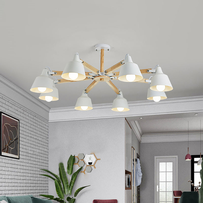 Metal Bucket Shade Chandelier Multi-Head Macaron Hanging Light for Kindergarten Clearhalo 'Ceiling Lights' 'Chandeliers' Lighting' options 189288