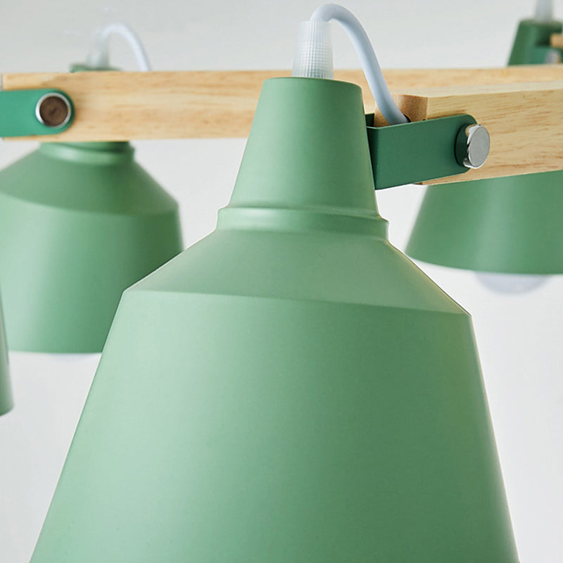 Metal Bucket Shade Chandelier Multi-Head Macaron Hanging Light for Kindergarten Clearhalo 'Ceiling Lights' 'Chandeliers' Lighting' options 189295