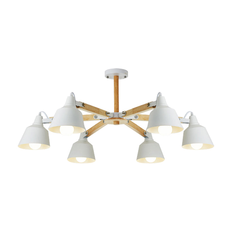 Metal Bucket Shade Chandelier Multi-Head Macaron Hanging Light for Kindergarten Clearhalo 'Ceiling Lights' 'Chandeliers' Lighting' options 189299