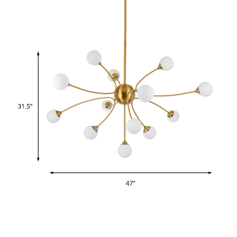 Elegant Style Ball Shade Chandelier Metal Multi-Head Gold Pendant Light for Dining Table Hotel Clearhalo 'Ceiling Lights' 'Chandeliers' 'Modern Chandeliers' 'Modern' Lighting' 189306