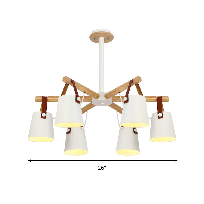 Hanging Bucket Shape Chandelier Nordic Macaron Metallic Pendant Light for Kitchen Clearhalo 'Ceiling Lights' 'Chandeliers' Lighting' options 189549