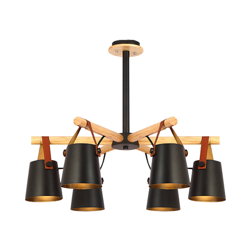 Hanging Bucket Shape Chandelier Nordic Macaron Metallic Pendant Light for Kitchen Clearhalo 'Ceiling Lights' 'Chandeliers' Lighting' options 189556