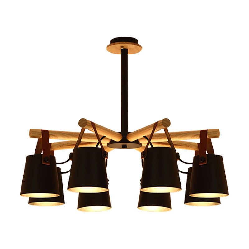 Hanging Bucket Shape Chandelier Nordic Macaron Metallic Pendant Light for Kitchen Clearhalo 'Ceiling Lights' 'Chandeliers' Lighting' options 189559