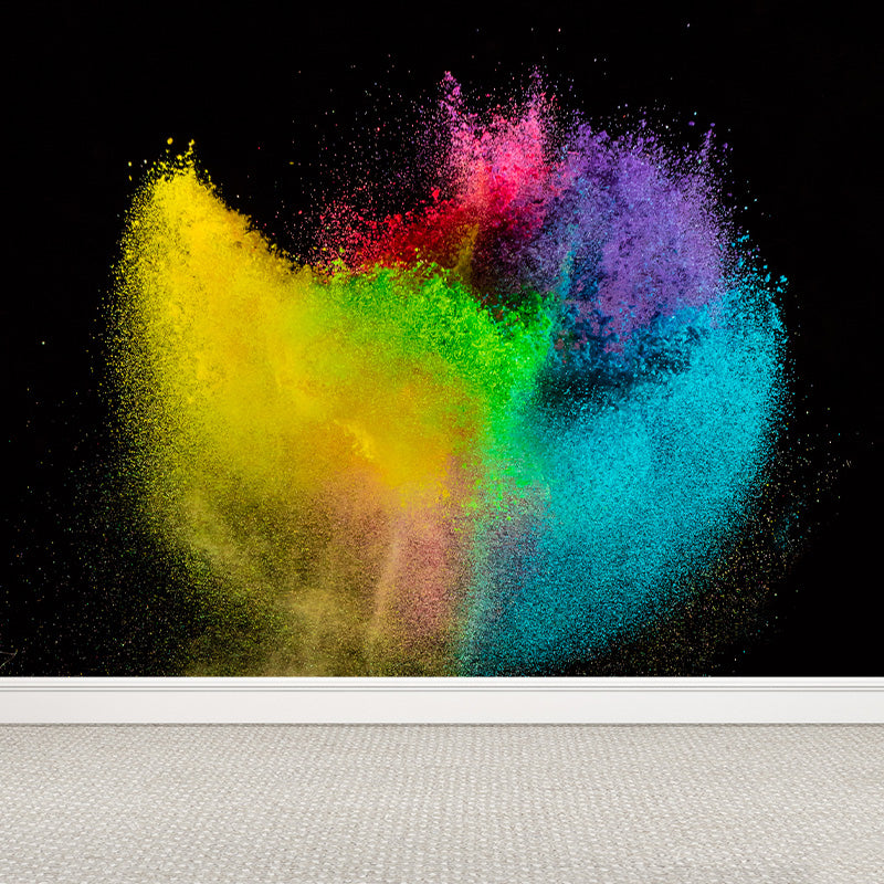 Modern Dust Spurt Mural Non-Woven Stain Resistant Multicolored Wall Covering for Living Room Yellow Clearhalo 'Wall Decor' 'Wall Mural' 1896133