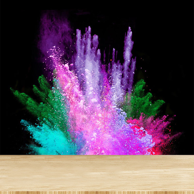 Modern Dust Spurt Mural Non-Woven Stain Resistant Multicolored Wall Covering for Living Room Pink Clearhalo 'Wall Decor' 'Wall Mural' 1896153