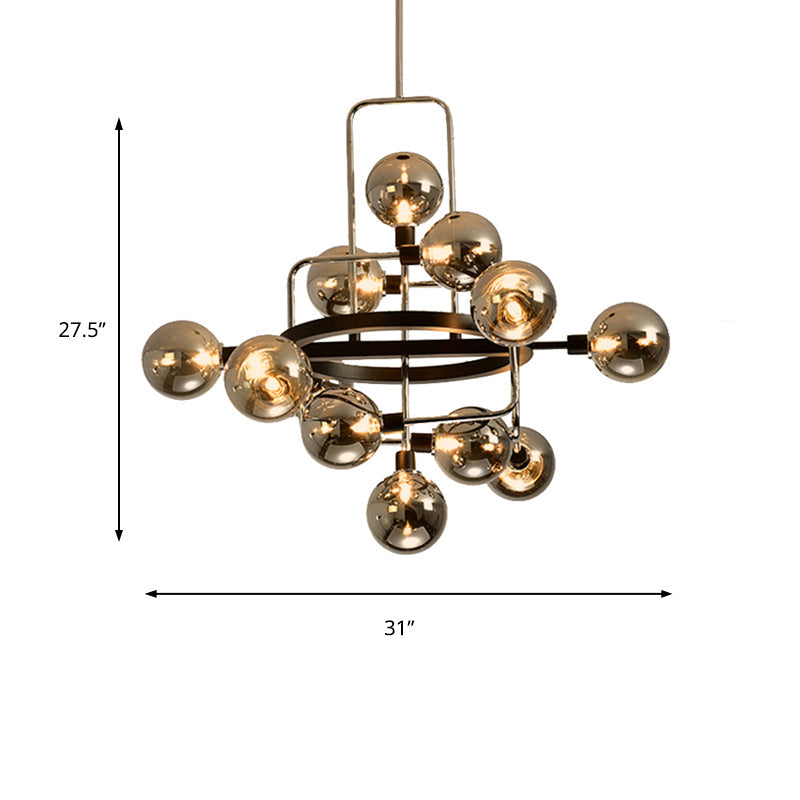 Orbit Restaurant Study Room Chandelier Amber/Smoke/White Glass Contemporary Pendant Lighting Clearhalo 'Ceiling Lights' 'Chandeliers' 'Glass shade' 'Glass' 'Modern Chandeliers' 'Modern' Lighting' 189624