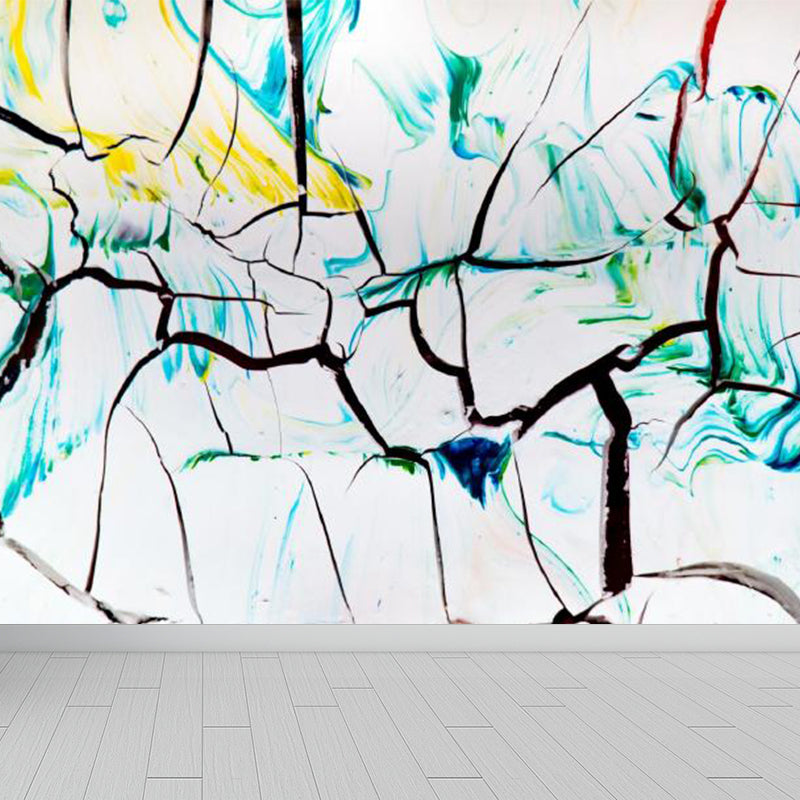 Large Illustration Abstract Mural Decal Modern Creative Graffiti Wall Art in Multi Color White Clearhalo 'Wall Decor' 'Wall Mural' 1896308
