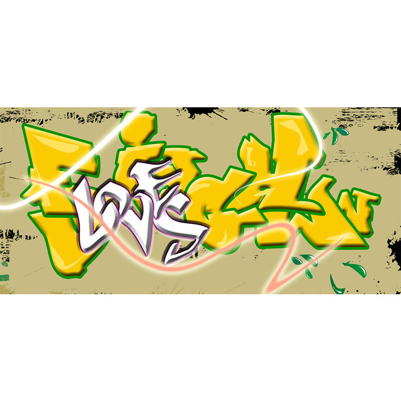 Graffiti Entertainment Wallpaper Mural Contemporary Non-Woven Wall Covering for Boys Room Clearhalo 'Wall Decor' 'Wall Mural' 1896346