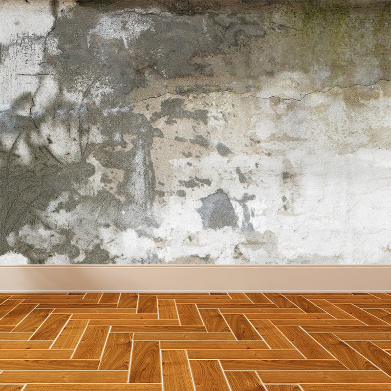 Smooth Big Pastel Mural Cyberpunk Aged Brick Look Wall Covering, Made to Measure White Clearhalo 'Wall Decor' 'Wall Mural' 1896508