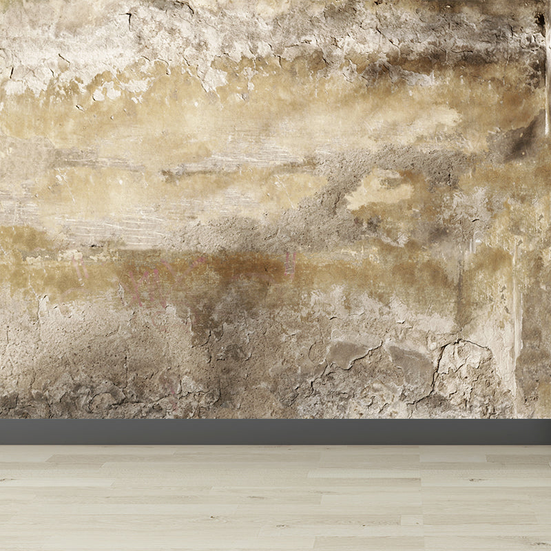 Smooth Big Pastel Mural Cyberpunk Aged Brick Look Wall Covering, Made to Measure Light Brown Clearhalo 'Wall Decor' 'Wall Mural' 1896518