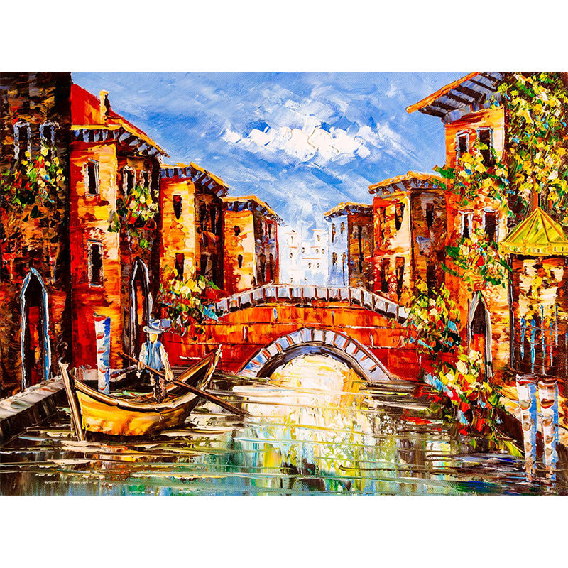 Landscape Painting Mural Wallpaper Multicolored Classical Wall Covering for Bedroom Clearhalo 'Wall Decor' 'Wall Mural' 1896606