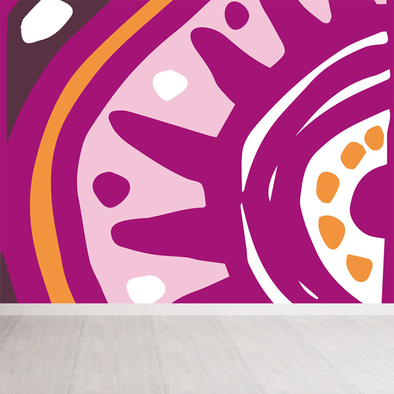 Colorful Modern Wall Paper Mural Whole Abstract Pattern Wall Art for House Interior Rose Red Clearhalo 'Wall Decor' 'Wall Mural' 1896683