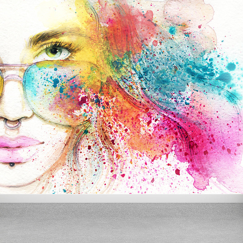 Cool Woman Mural Wallpaper House Interior Figure Drawing Wall Art, Made to Measure Clearhalo 'Wall Decor' 'Wall Mural' 1896949