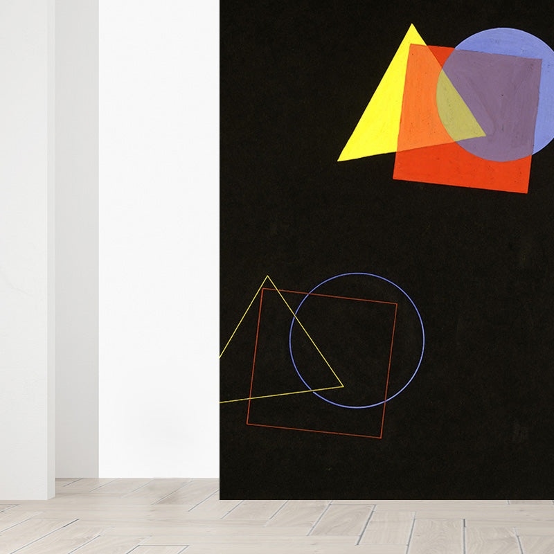 Modern Art Geometric Mural Decal Multicolored Dorm Room Wall Covering, Stain-Proof Clearhalo 'Wall Decor' 'Wall Mural' 1896979
