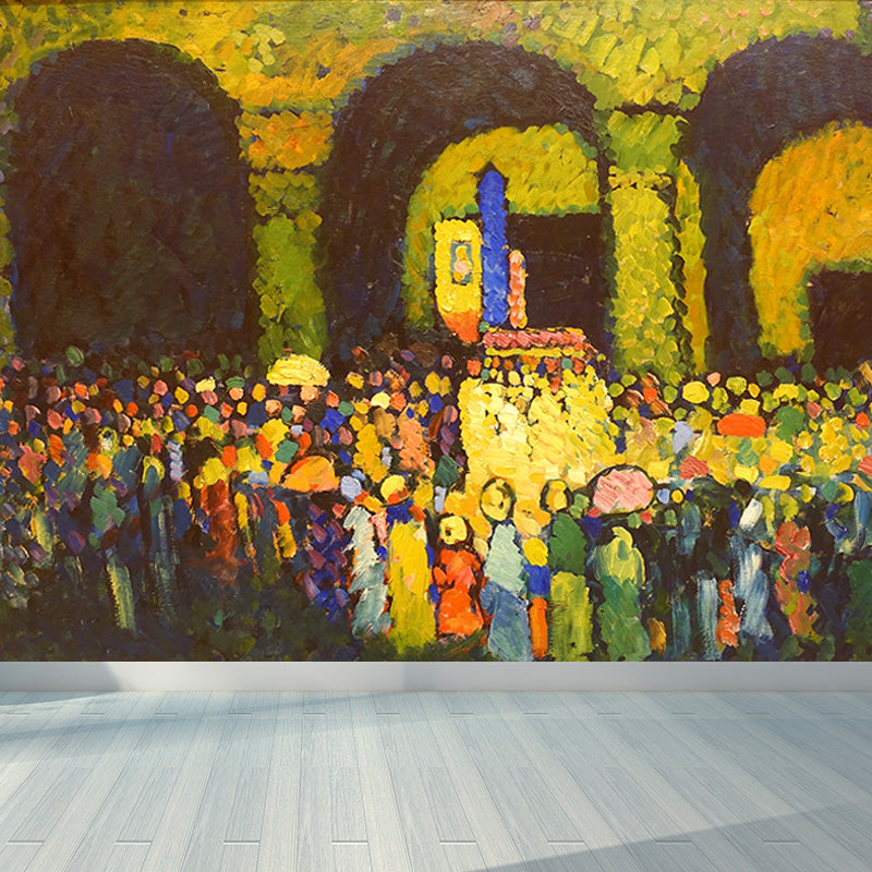 Large Kandinsky Abstract Artwork Mural Waterproofing Modern Living Room Wall Decor Dark Yellow Clearhalo 'Wall Decor' 'Wall Mural' 1897018