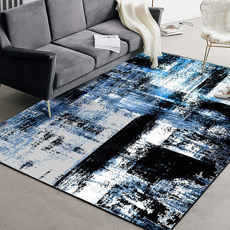 Multi-Color Living Room Rug Modernism Brushstroke Pattern Rug Polyester Machine Washable Non-Slip Backing Carpet Black Clearhalo 'Area Rug' 'Rug' 1897260