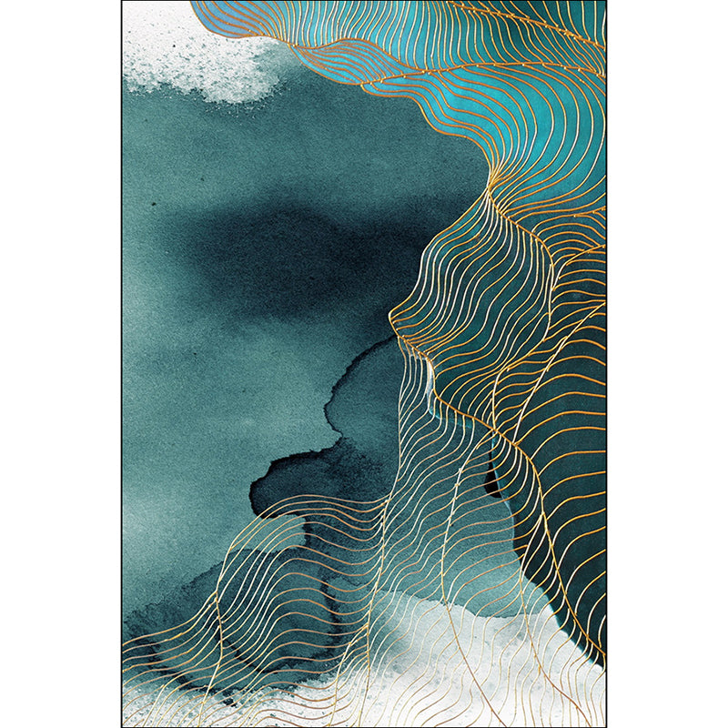 Creative Green Industrial Rug Polyester Abstract Swirl Striped Pattern Carpet Washable Non-Slip Backing Pet Friendly Rug for Decoration Clearhalo 'Area Rug' 'Rug' 1897293