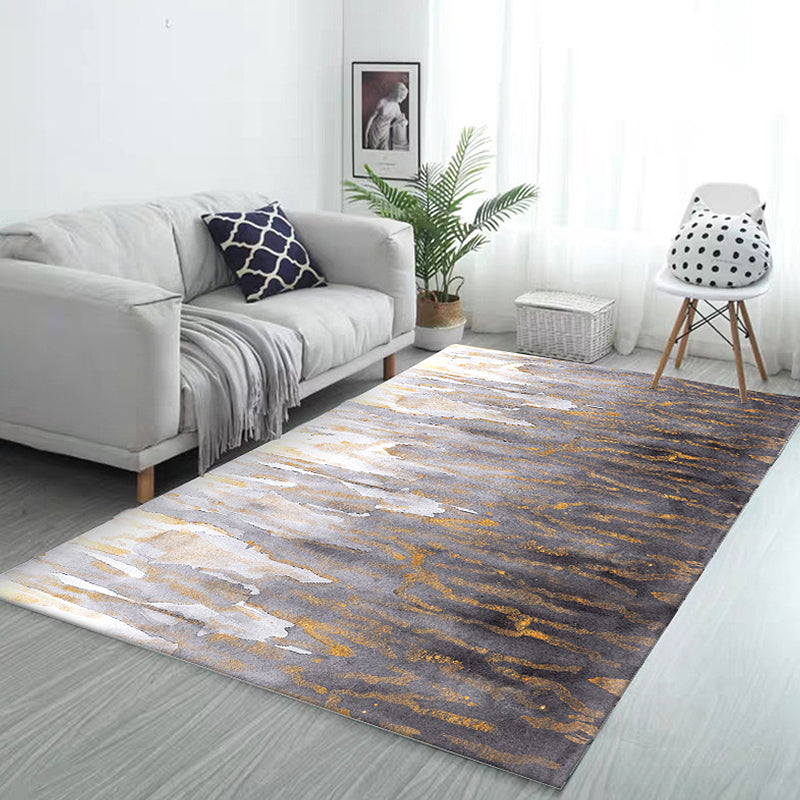 Grey Bedroom Rug Modernism Abstract Rug Polyester Machine Washable Non-Slip Backing Area Carpet Grey Clearhalo 'Area Rug' 'Rug' 1897321