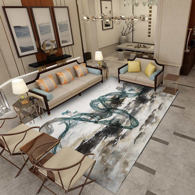 Multicolor Swirl Striped Pattern Rug Polyester Industrial Carpet Washable Anti-Slip Backing Indoor Rug for Decoration Brown Clearhalo 'Area Rug' 'Rug' 1897540