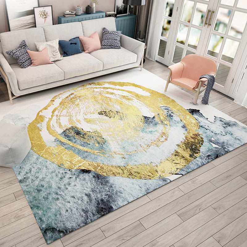 Multi-Color Swirl Striped Rug Polyester Industrial Rug Anti-Slip Backing Area Carpet for Bedroom Blue Clearhalo 'Area Rug' 'Rug' 1897700