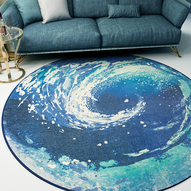 Pastel Flowing Indoor Rug Polyester Novelty Rug Pet Friendly Carpet for Home Decor Dark Blue Clearhalo 'Area Rug' 'Rug' 1897990