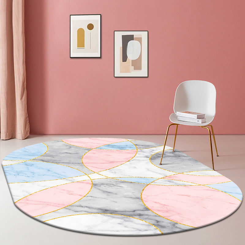 Multi-Color Living Room Rug Minimalist Geometry Area Carpet Synthetics Non-Slip Backing Rug Pink Clearhalo 'Area Rug' 'Rug' 1898196