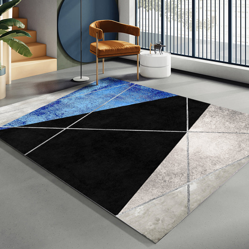 Dark Color Simplicity Rug Polypropylene Colorblock Geometric Carpet Non-Slip Pet Friendly Rug for Home Clearhalo 'Area Rug' 'Rug' 1898360