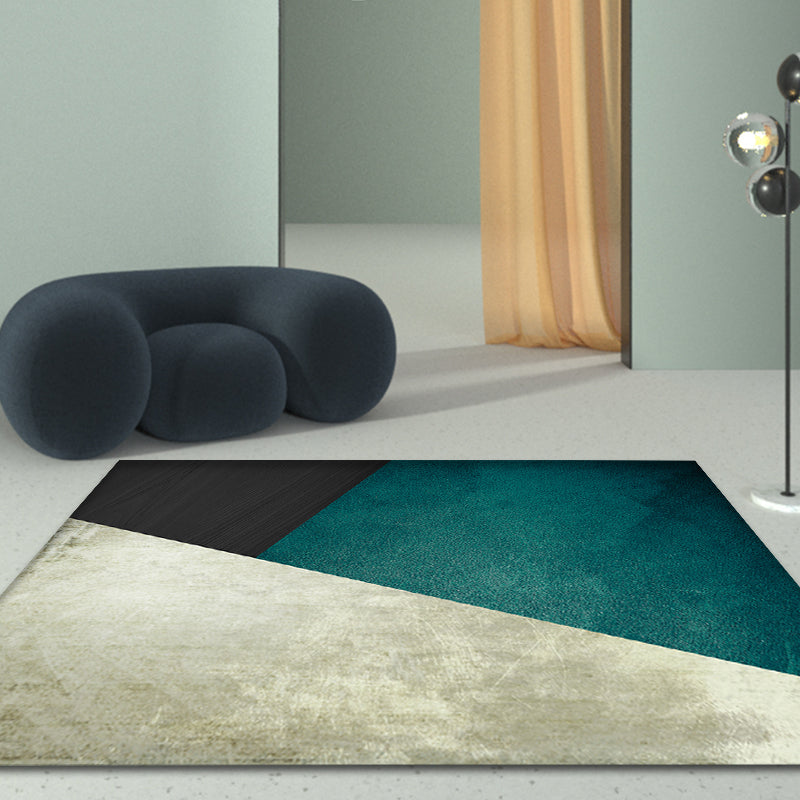 Dark Color Simplicity Rug Polypropylene Colorblock Geometric Carpet Non-Slip Pet Friendly Rug for Home Green Clearhalo 'Area Rug' 'Rug' 1898367