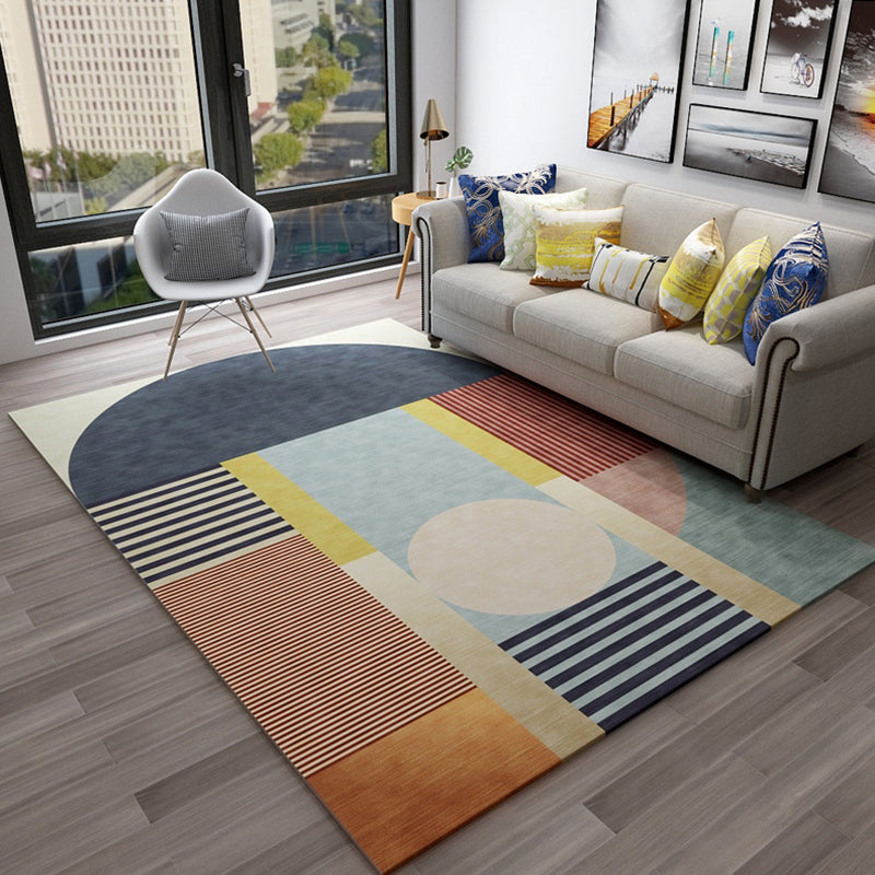 Modernist Colorblock Rug Morandi Color Polypropylene Area Rug Pet-Friendly Carpet for Home Decor Light Blue Clearhalo 'Area Rug' 'Modern' 'Rugs' Rug' 1898410