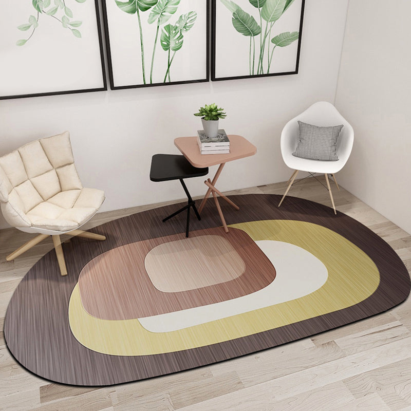 Novelty Shaped Geometric Pattern Rug Dark Color Modern Carpet Polypropylene Pet Friendly Non-Slip Rug for Dorm Room Brown Clearhalo 'Area Rug' 'Rug' 1898533