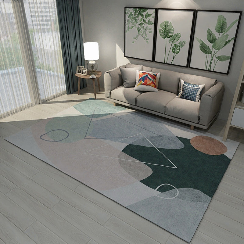 Modern Colorblock Area Rug Morandi Color Synthetics Rug Machine Washable Non-Slip Carpet for Home Decor Light Blue Clearhalo 'Area Rug' 'Rug' 1898574