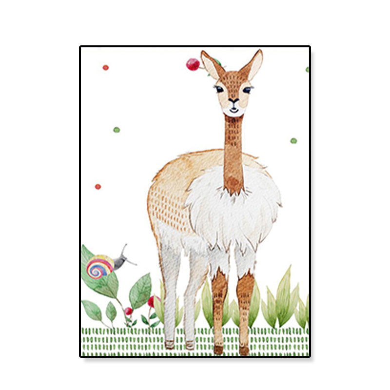 Kids Illustrated Animal Canvas Print Teens Bedroom Wall Art Decor in Light Color Clearhalo 'Art Gallery' 'Canvas Art' 'Kids' Arts' 1899266