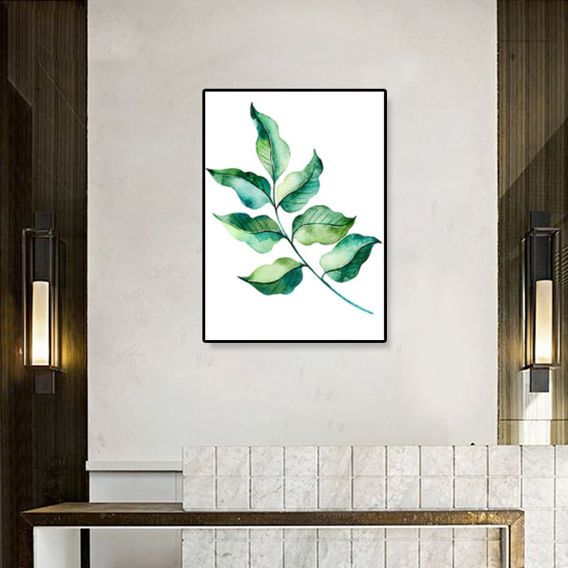 Minimalist Illustration Plant Wall Art House Interior Canvas Print in Pastel Color Dark Green Clearhalo 'Art Gallery' 'Canvas Art' 'Contemporary Art Gallery' 'Contemporary Art' 'Minimalism' 'Minimalist Art Gallery' 'Scandinavian' Arts' 1899304