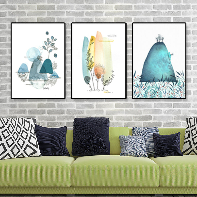 Rustic Illustration Scenery Wall Art Set Green Living Room Canvas Print, Set of 3 Clearhalo 'Art Gallery' 'Canvas Art' 'Country Art Gallery' 'French Country' 'Rustic' Arts' 1899587