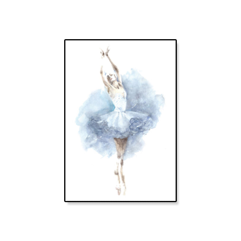 Pastel Drawing Ballet Girl Canvas Dance Nordic Textured Wall Art Print for Bedroom