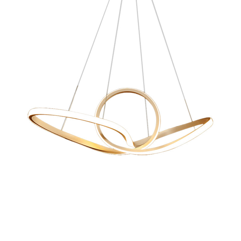 Minimalist Cycle Chandelier Pendant Acrylic Restaurant LED Hanging Light in Warm/White Light, Black/White Clearhalo 'Ceiling Lights' 'Chandeliers' 'Modern Chandeliers' 'Modern' Lighting' 1899680