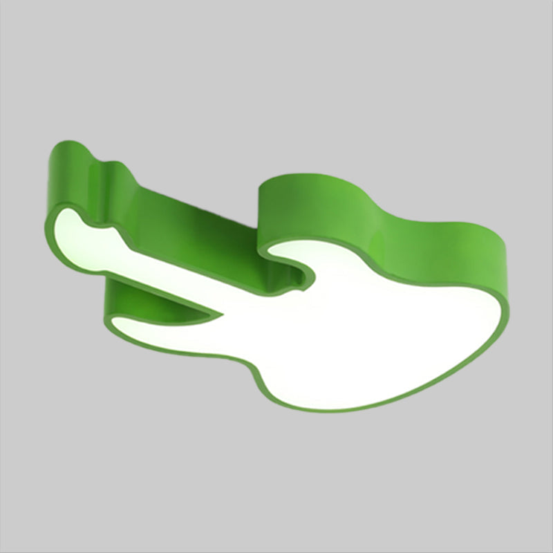Acrylic Guitar Ceiling Lighting Modernist Red/Yellow/Green LED Flush Mount Fixture for Living Room Clearhalo 'Ceiling Lights' 'Close To Ceiling Lights' 'Close to ceiling' 'Flush mount' Lighting' 1899848
