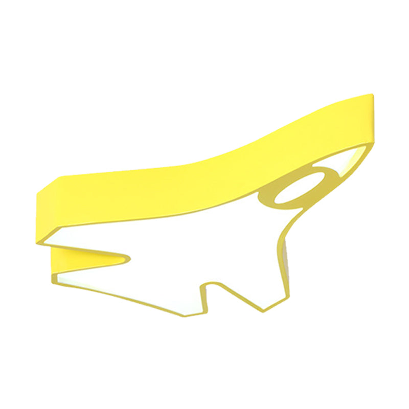 Acrylic Airplane Flush Lamp Minimalist LED Ceiling Mounted Fixture in Red/Yellow/Blue, Warm/White Light Clearhalo 'Ceiling Lights' 'Close To Ceiling Lights' 'Close to ceiling' 'Flush mount' Lighting' 1899956