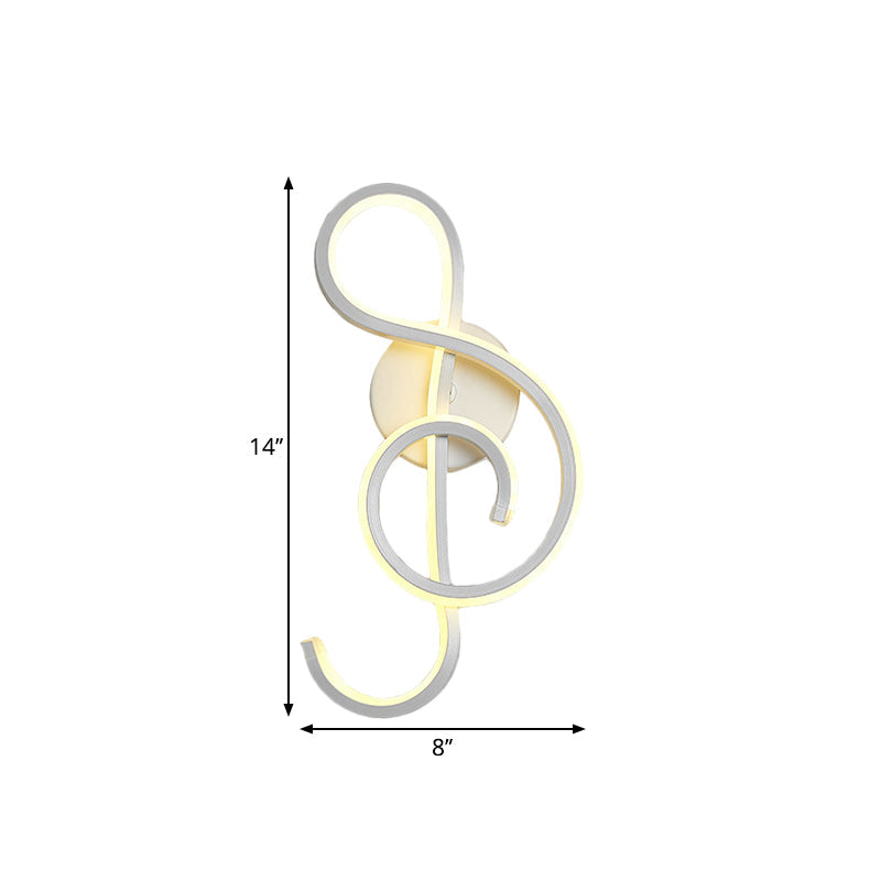 Nordic LED Wall Sconce White Snaking/Musical Note/Entwining Wall Mount Light with Acrylic Shade for Living Room Clearhalo 'Cast Iron' 'Glass' 'Industrial' 'Modern wall lights' 'Modern' 'Tiffany' 'Traditional wall lights' 'Wall Lamps & Sconces' 'Wall Lights' Lighting' 1900012