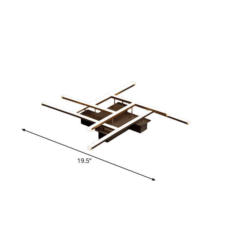Novelty Modern Crisscrossed Semi Flush Acrylic Bedroom LED Close to Ceiling Light in Black Clearhalo 'Ceiling Lights' 'Close To Ceiling Lights' 'Close to ceiling' 'Semi-flushmount' Lighting' 1900153