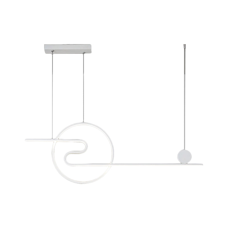 Sun and Cloud Design Drop Pendant Minimal Acrylic Dining Room Linear LED Island Light in Warm/White Light, Black/White/Gold Clearhalo 'Ceiling Lights' 'Island Lights' Lighting' 1900170