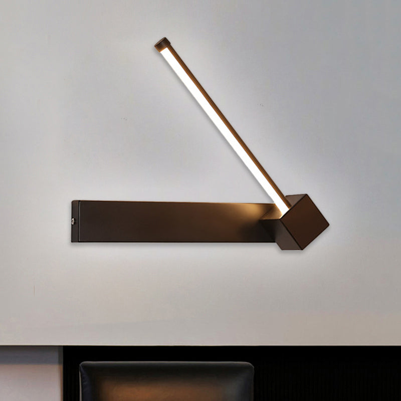 Black Slim Rod LED Wall Light Fixture Minimalist Aluminum Sconce Lamp in Warm/White Light Black A Clearhalo 'Cast Iron' 'Glass' 'Industrial' 'Modern wall lights' 'Modern' 'Tiffany' 'Traditional wall lights' 'Wall Lamps & Sconces' 'Wall Lights' Lighting' 1900255