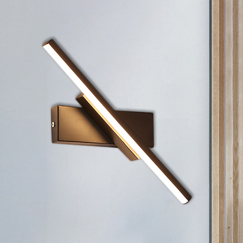 Black Slim Rod LED Wall Light Fixture Minimalist Aluminum Sconce Lamp in Warm/White Light Clearhalo 'Cast Iron' 'Glass' 'Industrial' 'Modern wall lights' 'Modern' 'Tiffany' 'Traditional wall lights' 'Wall Lamps & Sconces' 'Wall Lights' Lighting' 1900260