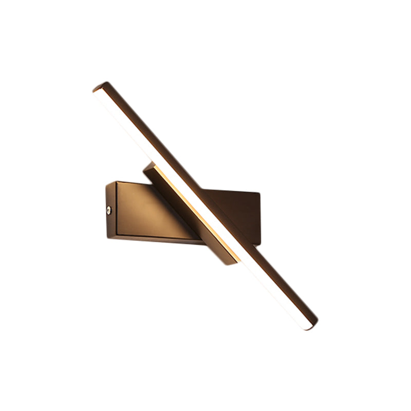 Black Slim Rod LED Wall Light Fixture Minimalist Aluminum Sconce Lamp in Warm/White Light Clearhalo 'Cast Iron' 'Glass' 'Industrial' 'Modern wall lights' 'Modern' 'Tiffany' 'Traditional wall lights' 'Wall Lamps & Sconces' 'Wall Lights' Lighting' 1900262