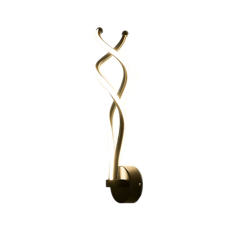 Minimalist Twined Wall Lighting Fixture Metal Living Room LED Wall Lamp in Black/White Clearhalo 'Cast Iron' 'Glass' 'Industrial' 'Modern wall lights' 'Modern' 'Tiffany' 'Traditional wall lights' 'Wall Lamps & Sconces' 'Wall Lights' Lighting' 1900328