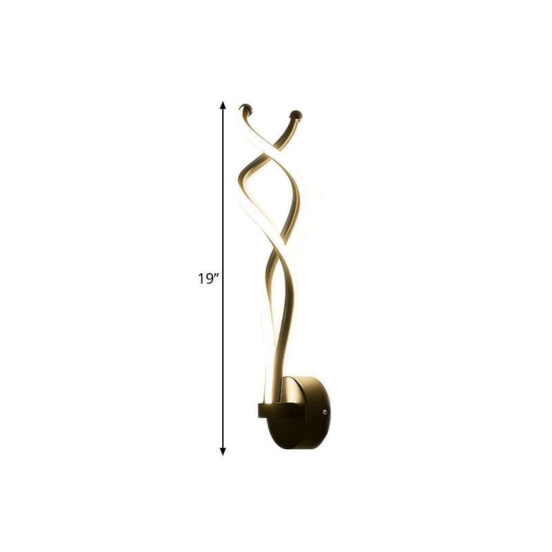 Minimalist Twined Wall Lighting Fixture Metal Living Room LED Wall Lamp in Black/White Clearhalo 'Cast Iron' 'Glass' 'Industrial' 'Modern wall lights' 'Modern' 'Tiffany' 'Traditional wall lights' 'Wall Lamps & Sconces' 'Wall Lights' Lighting' 1900330