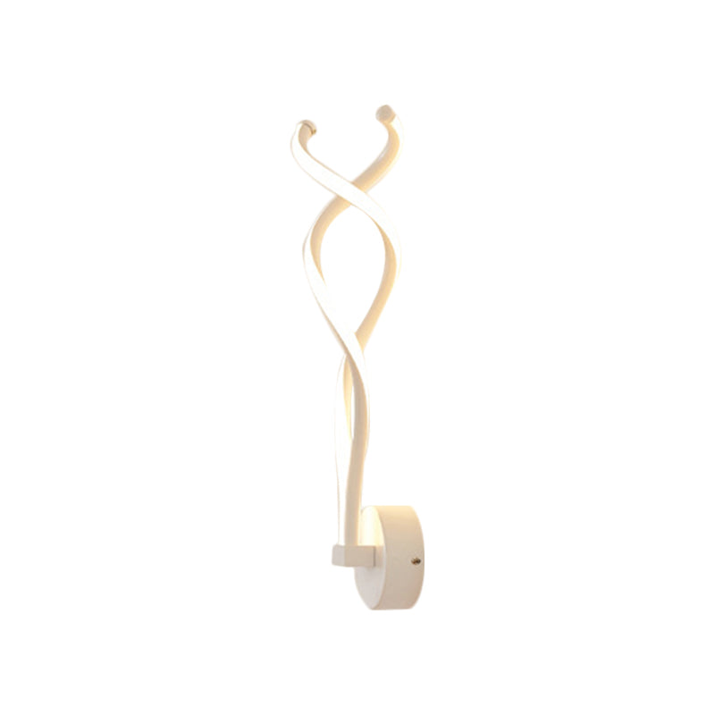 Minimalist Twined Wall Lighting Fixture Metal Living Room LED Wall Lamp in Black/White Clearhalo 'Cast Iron' 'Glass' 'Industrial' 'Modern wall lights' 'Modern' 'Tiffany' 'Traditional wall lights' 'Wall Lamps & Sconces' 'Wall Lights' Lighting' 1900334