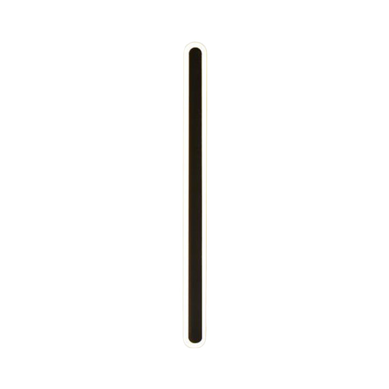 Elongated Bar Bedroom Flush Wall Sconce Acrylic 16"/23.5"/31.5" W LED Nordic Wall Lamp in Warm/White Light, Black/White Clearhalo 'Modern wall lights' 'Modern' 'Wall Lamps & Sconces' 'Wall Lights' Lighting' 1900384