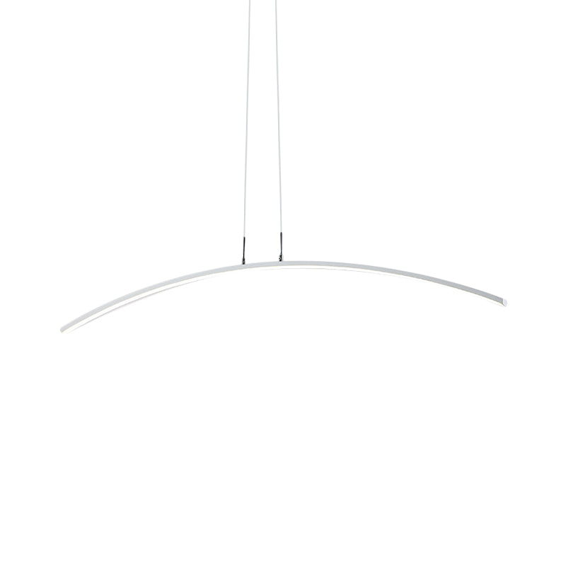Black/White Arch Island Lamp Simplicity Iron LED Pendant Lighting Fixture in Warm/White Light over Dining Table Clearhalo 'Ceiling Lights' 'Island Lights' Lighting' 1900518