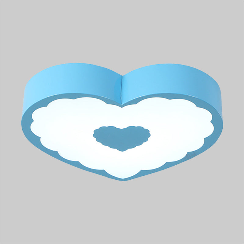Acrylic Loving Heart Ceiling Lamp Minimalism Yellow/Blue LED Flush Mount Lighting Fixture in Warm/White Light Clearhalo 'Ceiling Lights' 'Close To Ceiling Lights' 'Close to ceiling' 'Flush mount' Lighting' 1900628